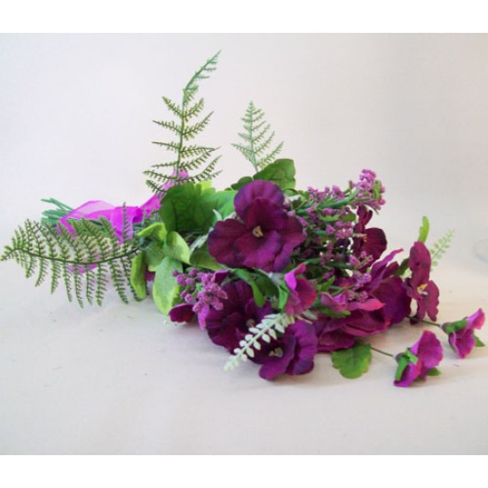 Artificial Pansies Bouquet Magenta and Purple Flowers Artificial Flowers
